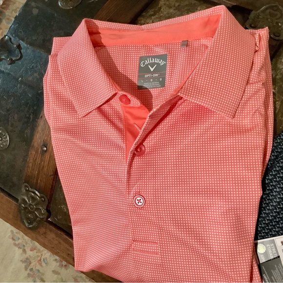 Pair of Callaway Opti-Dri Men's Golf Polo Shirts SzL NWT - Picture 4 of 4